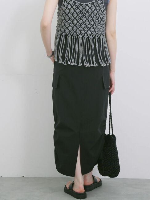 Samansa Mos2 blue「ナイロンカーゴスカート」|スカート|