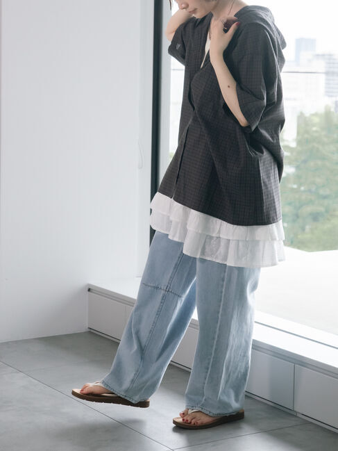 SM2「チェック柄フードシャツ」|シャツ・ブラウス|