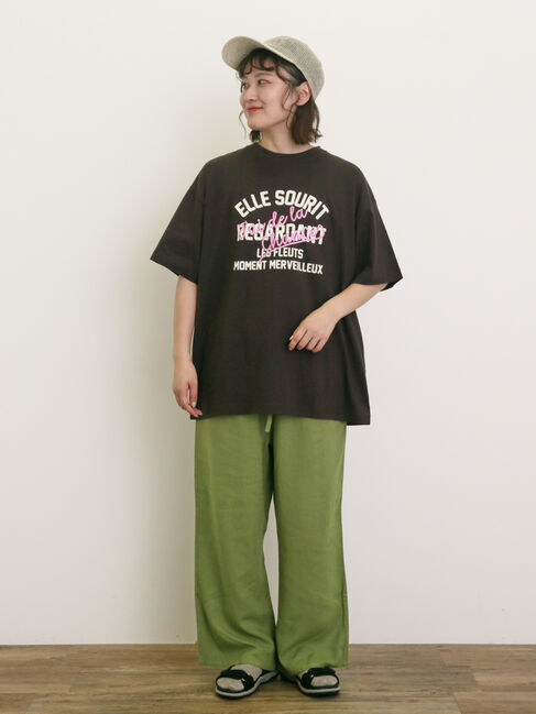 Samansa Mos2「レーヨン麻ゆるストレートパンツ」|その他|