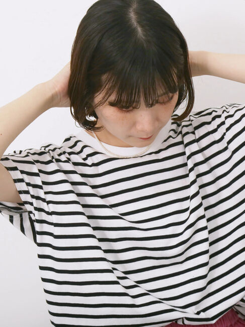 Samansa Mos2 blue「【USAコットン】アソートフレンチスリーブTシャツ」|Tシャツ・カットソー|