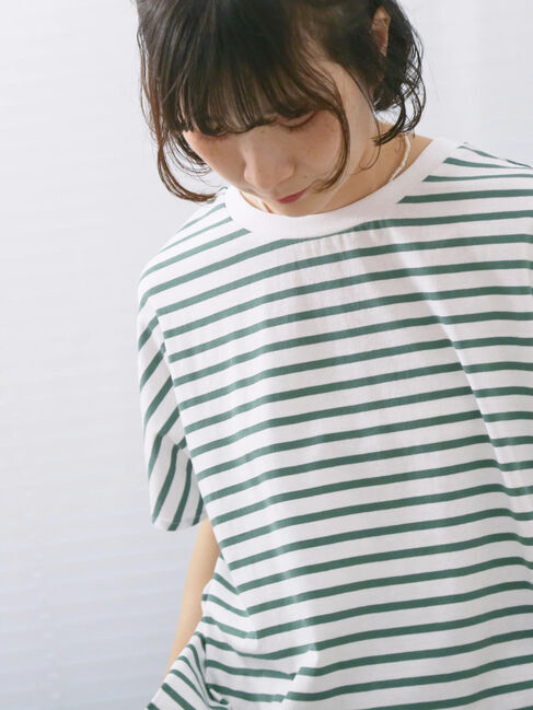 Samansa Mos2 blue「【USAコットン】アソートフレンチスリーブTシャツ」|Tシャツ・カットソー|