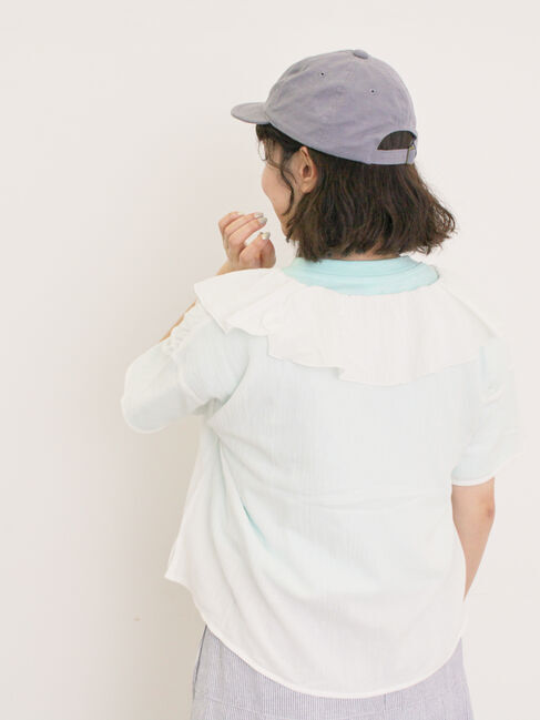 Samansa Mos2「フリルカラーブラウス」|シャツ・ブラウス|