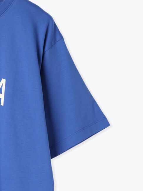 Samansa Mos2 blue「ロゴプリントTシャツ」|Tシャツ・カットソー|