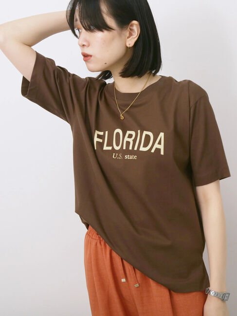 Samansa Mos2 blue「ロゴプリントTシャツ」|Tシャツ・カットソー|