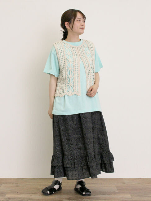 Samansa Mos2「柄アソート裾ティアードスカート」|スカート|