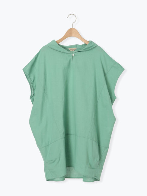 Samansa Mos2「【クールコットン】柄アソートフレンチスリーブチュニック」|シャツ・ブラウス|