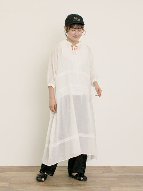 Samansa Mos2「【S/Mサイズ】◎レース切替ワンピース」|ワンピース|オフホワイト