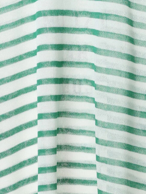 Samansa Mos2 blue「ボーダーロゴニットプルオーバー」|ニット・セーター|