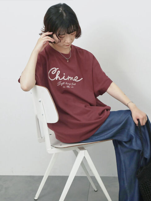 Samansa Mos2 blue「【接触冷感】ドルマンギャザー刺繍Tシャツ」|Tシャツ・カットソー|