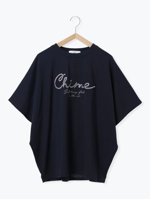 Samansa Mos2 blue「【接触冷感】ドルマンギャザー刺繍Tシャツ」|Tシャツ・カットソー|