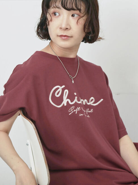 Samansa Mos2 blue「【接触冷感】ドルマンギャザー刺繍Tシャツ」|Tシャツ・カットソー|