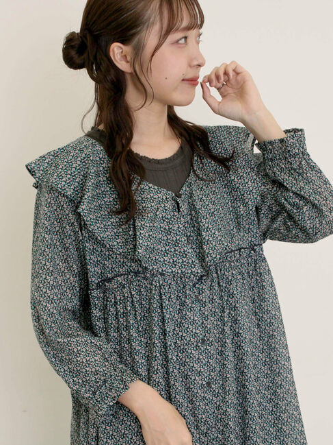 Samansa Mos2「【S/Mサイズ】柄アソート襟フリル2WAYワンピース」|ワンピース|