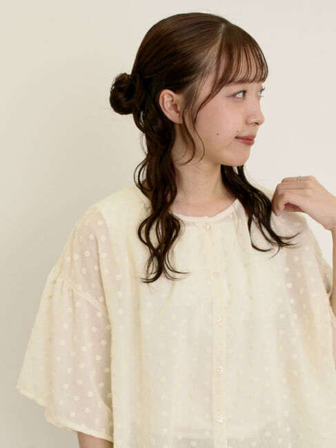 Samansa Mos2「シアー刺繍ブラウス」|シャツ・ブラウス|