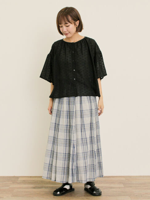 Samansa Mos2「シアー刺繍ブラウス」|シャツ・ブラウス|