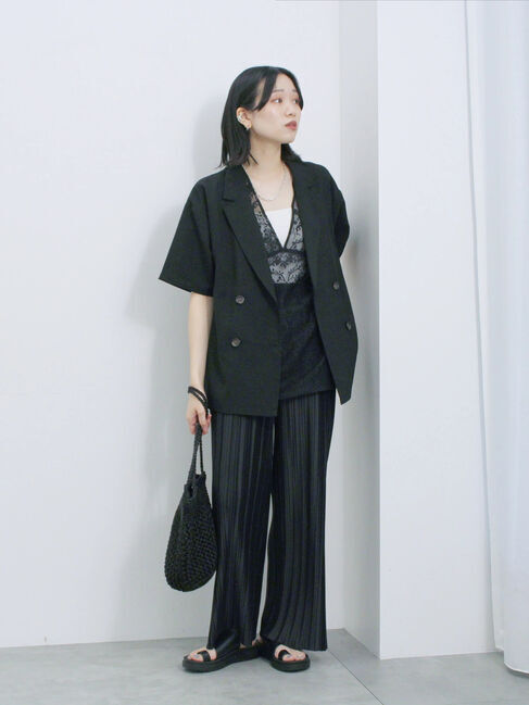 Samansa Mos2 blue「レースブラウス」|シャツ・ブラウス|