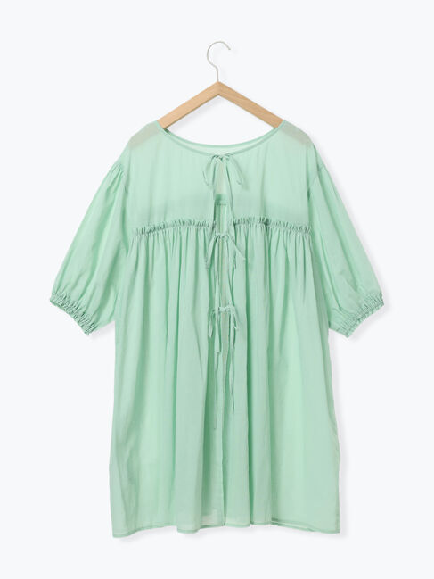 Samansa Mos2 blue「ボイルギャザーチュニック」|シャツ・ブラウス|