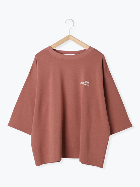 Samansa Mos2 blue「ポンチロゴ刺繍プルオーバー」|Tシャツ・カットソー|