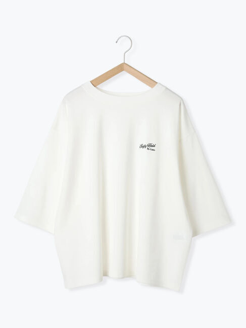 Samansa Mos2 blue「ポンチロゴ刺繍プルオーバー」|Tシャツ・カットソー|