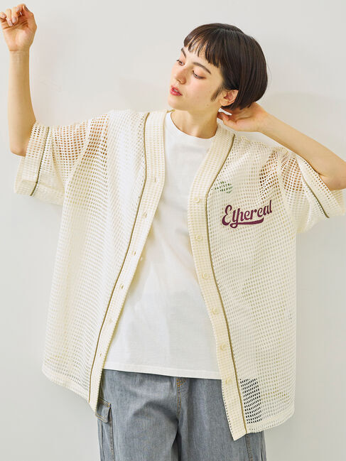 SM2「メッシュベースボールシャツ」|シャツ・ブラウス|クリーム
