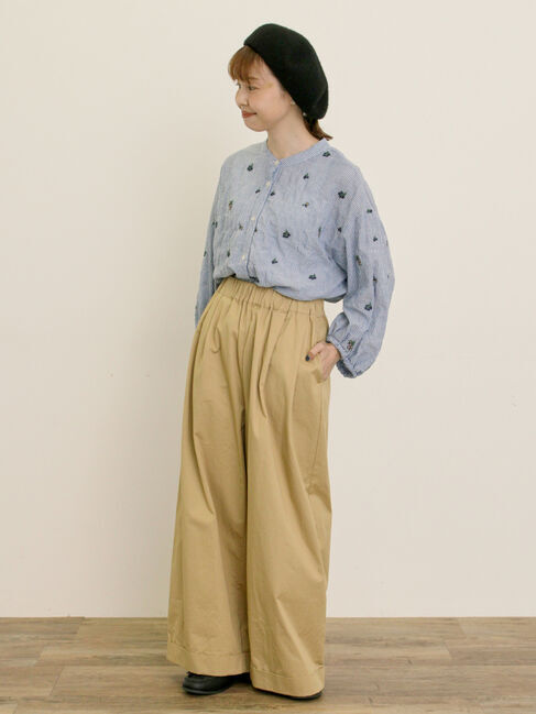 Samansa Mos2「ツイル裾ダブルワイドパンツ」|その他|