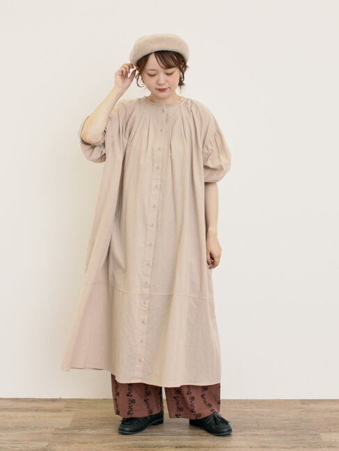 Samansa Mos2「【S/Mサイズ】レース前後着ワンピース」|ワンピース|ベージュ