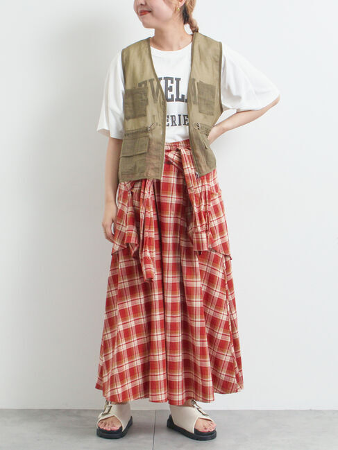 SM2「シャツ巻き風チェックスカート」|スカート|