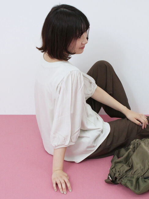 Samansa Mos2 blue「袖ボリュームTシャツ」|Tシャツ・カットソー|