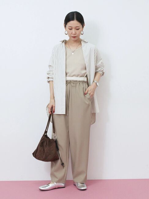 Samansa Mos2 blue「ダブルウエストアソートイージーパンツ」|その他|