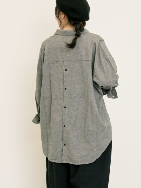 Samansa Mos2「後ろ釦スキッパーチュニック」|シャツ・ブラウス|