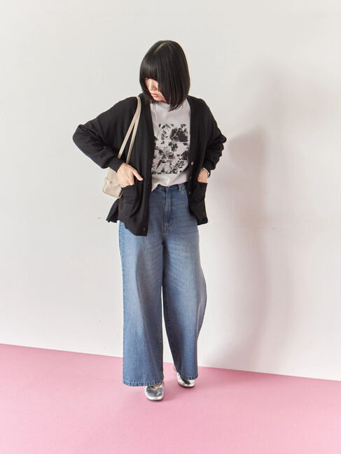 Samansa Mos2 blue「マルチスタイルVネックカーディガン」|カーディガン|