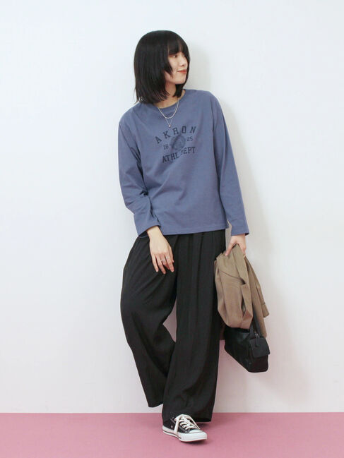 Samansa Mos2 blue「アソートプリントロンT」|Tシャツ・カットソー|