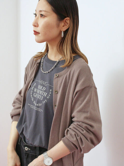 Samansa Mos2 blue「アソートプリントロンT」|Tシャツ・カットソー|