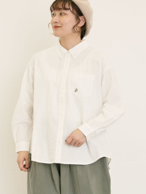 Samansa Mos2「ワンポイントロゴ刺繍シャツ」|シャツ・ブラウス|