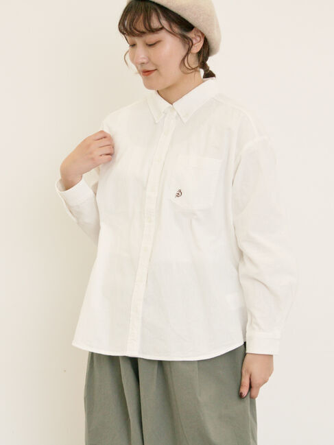 Samansa Mos2「ワンポイントロゴ刺繍シャツ」|シャツ・ブラウス|