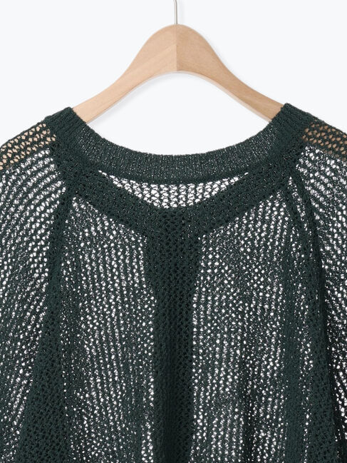 Samansa Mos2「メッシュ編み前後2WAYドルマンスリーブカーディガン」|カーディガン|