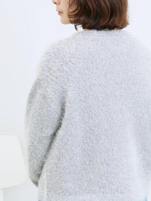 Samansa Mos2 blue「フェザーニットカーディガン」|カーディガン|