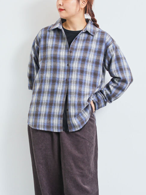 SM2「起毛チェックシャツ」|シャツ・ブラウス|ブルー