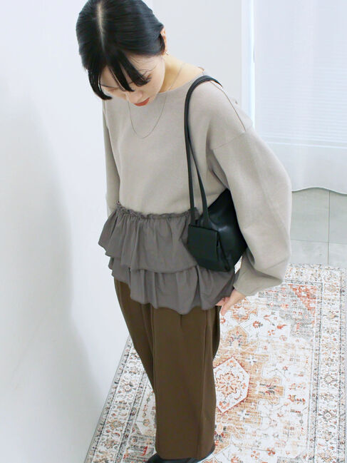 Samansa Mos2 blue「ペプラムドッキングプルオーバー」|Tシャツ・カットソー|