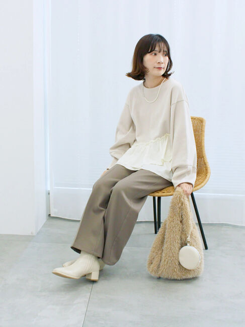 Samansa Mos2 blue「ペプラムドッキングプルオーバー」|Tシャツ・カットソー|