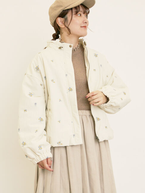 Samansa Mos2「小花総刺繍中綿ジャケット」|その他|キナリ