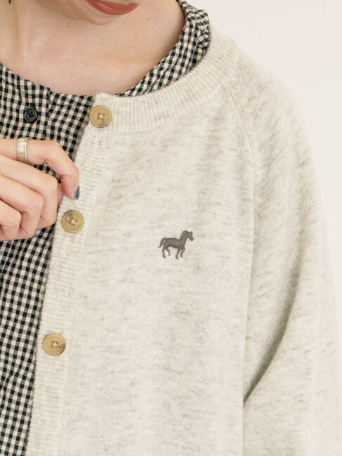 Samansa Mos2「刺繍入りパフスリーブカーディガン」|カーディガン|