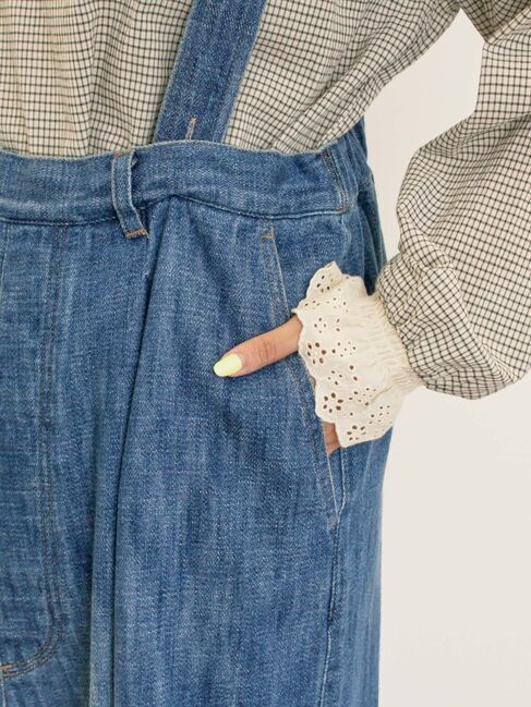 Samansa Mos2「デニム/ツイルサスペンダー付きパンツ」|その他|