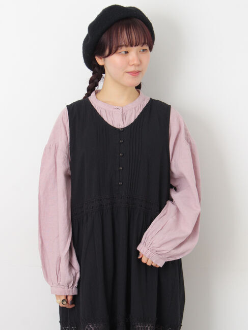 Samansa Mos2「【Cross&times;Linen】ギャザーブラウス」|シャツ・ブラウス|ピンク