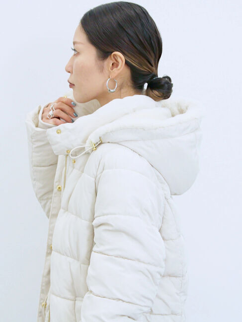 Samansa Mos2 blue「スタイルアップパデットコート」|その他|