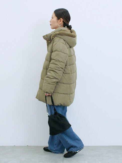 Samansa Mos2 blue「スタイルアップパデットコート」|その他|