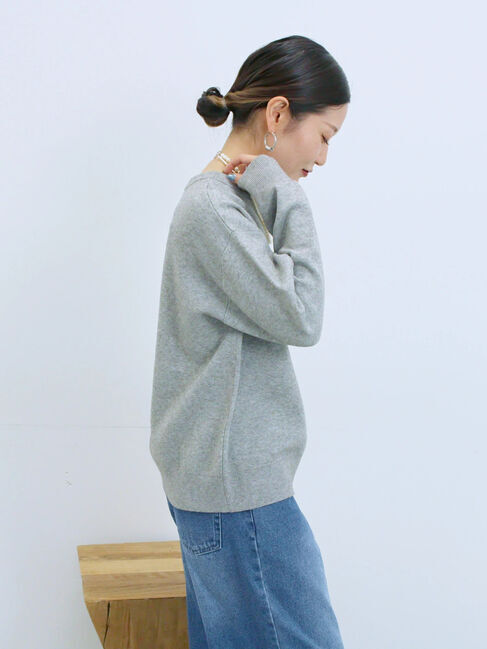 Samansa Mos2 blue「【Hug knit】ロゴプルオーバー」|ニット・セーター|