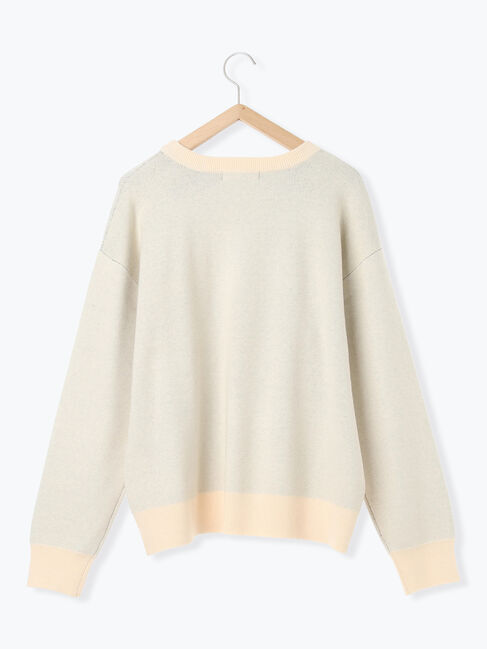 Samansa Mos2 blue「【Hug knit】ロゴプルオーバー」|ニット・セーター|