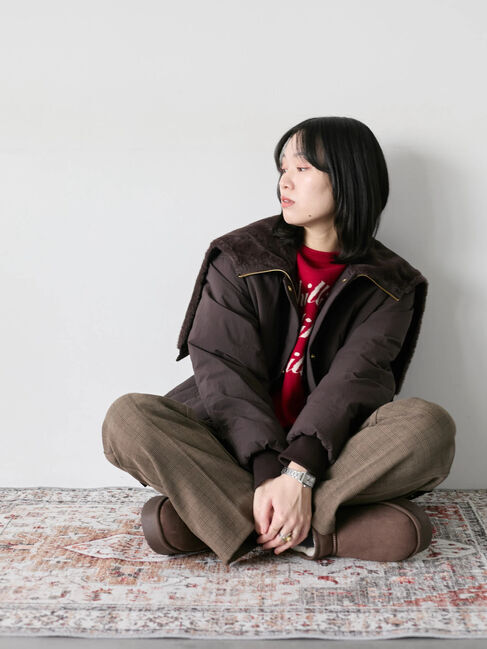 Samansa Mos2 blue「【Hug knit】ロゴプルオーバー」|ニット・セーター|