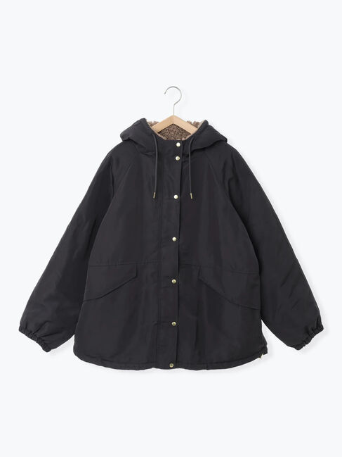 Samansa Mos2 blue「リバーシブルボアマウンテンパーカー」|ブルゾン・スタジャン|