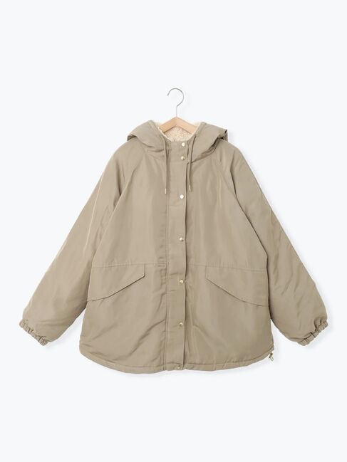 Samansa Mos2 blue「リバーシブルボアマウンテンパーカー」|ブルゾン・スタジャン|